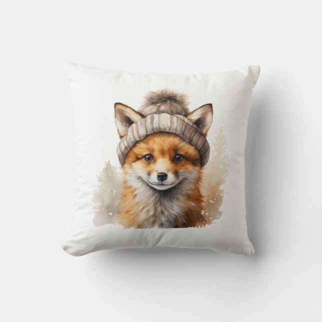 Winter Fox Sierkussen (Voorkant)