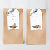 Winter Fox Simple Holiday Cadeaulabel