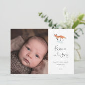 Winter Fox Vakantie Fotokaart Feestdagenkaart (Staand voorkant)