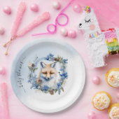 Winter Fox Waterverf Baby shower Papieren Bordje (Feest)