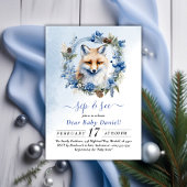 Winter Fox Waterverf Sip and See Invitation Kaart