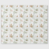 Winter Fox Woodland Forest Cute Cadeaupapier (Vlak)