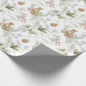 Winter Fox Woodland Forest Cute Cadeaupapier (Hoek)