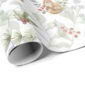 Winter Fox Woodland Forest Cute Cadeaupapier (Rol Hoek)