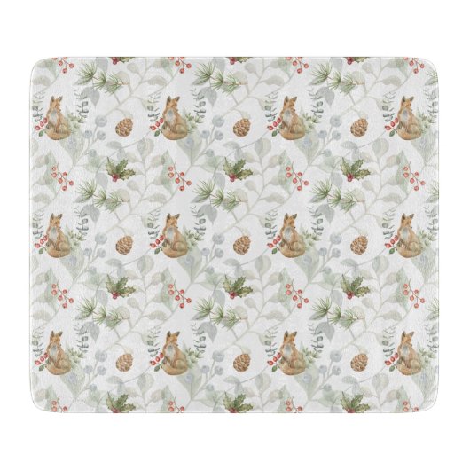 Winter Fox Woodland Forest Cute Snijplank (Voorkant)