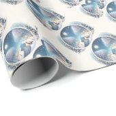 Winter Foxes by Moonlit Snowy River Cadeaupapier (Rol Hoek)