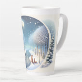 Winter Foxes by Moonlit Snowy River Latte Mok (Rechterhoek)
