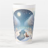 Winter Foxes by Moonlit Snowy River Latte Mok (Voorkant)