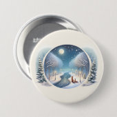 Winter Foxes by Moonlit Snowy River Ronde Button 7,6 Cm (Voorkant /achterkant)
