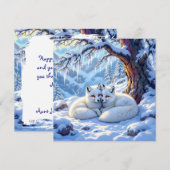 Winter Foxes on a Snowy Winter Day | Happy Holiday (Voorkant / Achterkant)