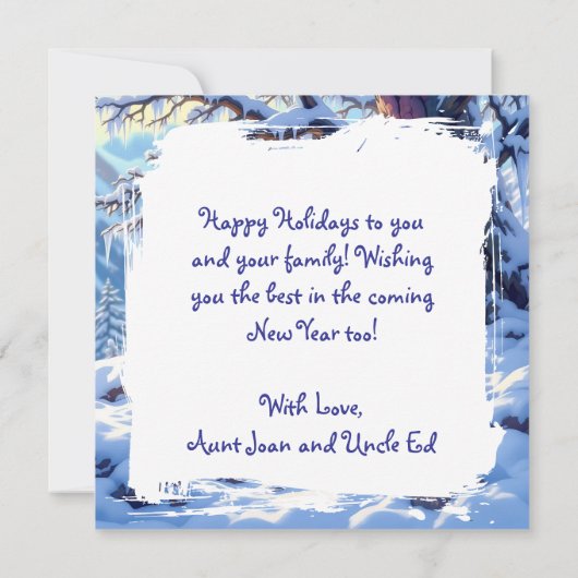 Winter Foxes on a Snowy Winter Day | Happy Holiday (Achterkant)