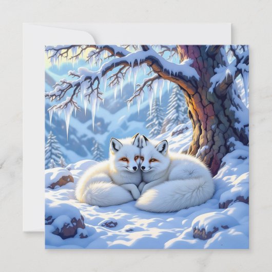 Winter Foxes on a Snowy Winter Day | Happy Holiday (Voorkant)