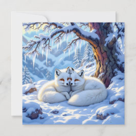 Winter Foxes on a Snowy Winter Day | Happy Holiday