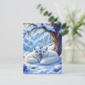 Winter Foxes on a Snowy Winter Day | Happy Holiday Briefkaart (Staand voorkant)