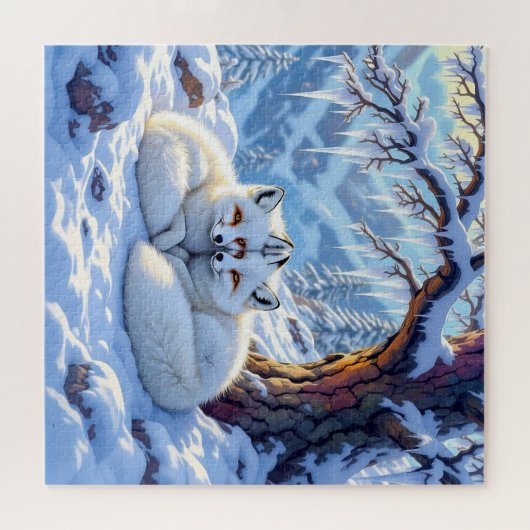 Winter Foxes on a Snowy Winter Day Legpuzzel (Horizontaal)