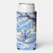 Winter Foxes on a Snowy Winter Day  Seltzer Blikjeskoeler (Seltzer Voorkant)