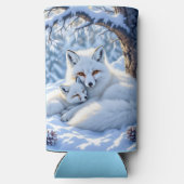 Winter Foxes on a Snowy Winter Day  Seltzer Blikjeskoeler (Achterkant)