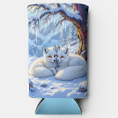 Winter Foxes on a Snowy Winter Day  Seltzer Blikjeskoeler (Voorkant)