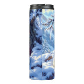 Winter Foxes on a Snowy Winter Day Thermosbeker (Achterkant)