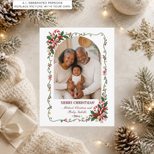 Winter Frame Familie Kerstvakantie Foto Briefkaart