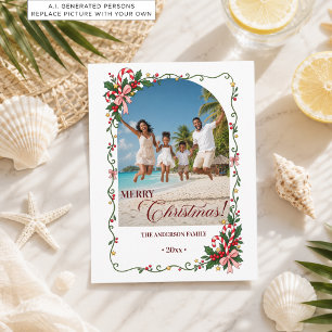 Winter Frame Strand Kerstvakantie Foto Briefkaart