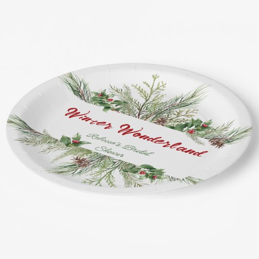 Winter Frame Winter Krans Bruiloft Feest Bedankt Papieren Bordje (Gekanteld)