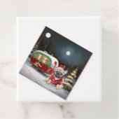 Winter Franse Bulldog Caravan Kerstavontuur Bedankjes Labels (In situ)