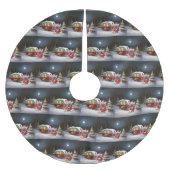 Winter Franse Bulldog Caravan Kerstavontuur Kerstboom Rok (Voorkant)