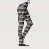 Winter Franse Bulldog Caravan Kerstavontuur Leggings (Rechts)