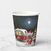 Winter Franse Bulldog Caravan Kerstavontuur Papieren Bekers (Achterkant)