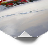 Winter Franse Bulldog Caravan Kerstavontuur Perfect Poster (Hoek)