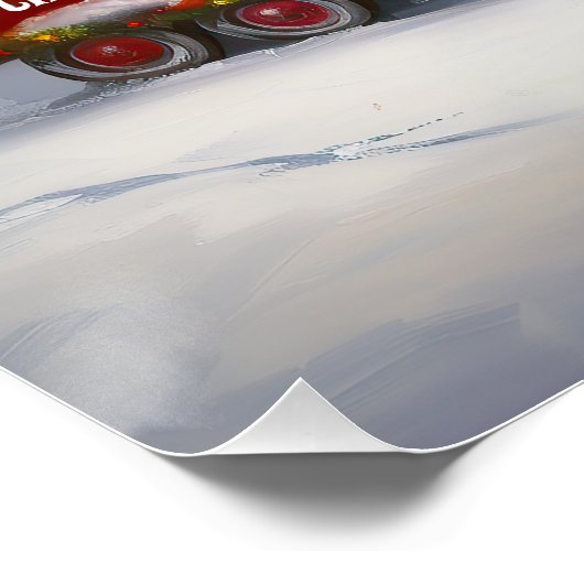 Winter Franse Bulldog Caravan Kerstavontuur Perfect Poster (Hoek)