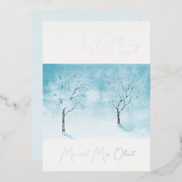 Winter Freshness Bruiloft Jubileum 50 jaar Folie Uitnodiging