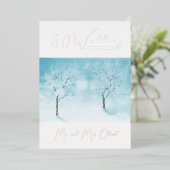 Winter Freshness Bruiloft Jubileum 50 jaar Folie Uitnodiging (Staand Voorkant)