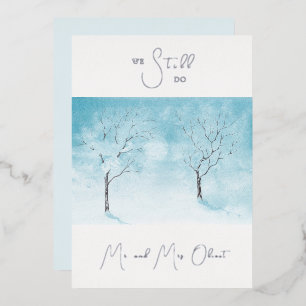 Winter Freshness Vow Vernieuwing 25 jaar Zilver Folie Uitnodiging