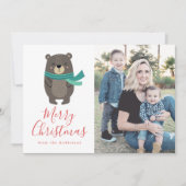 Winter Friends | Beer Holiday-fotokaart Feestdagenkaart (Voorkant)