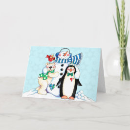 Winter Friends Feestdagen Kaart