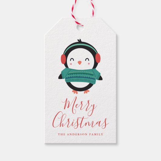 Winter Friends | Penguin Holiday Cadeaulabel (Voorkant)