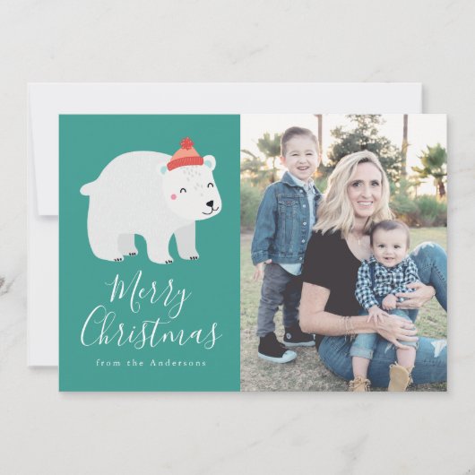 Winter Friends | Polar Beer Holiday-fotokaart Feestdagenkaart (Voorkant)