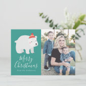 Winter Friends | Polar Beer Holiday-fotokaart Feestdagenkaart (Staand voorkant)