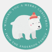 Winter Friends | Polar Beer Holiday Ronde Sticker (Voorkant)