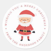 Winter Friends | Santa Claus Holiday Ronde Sticker (Voorkant)