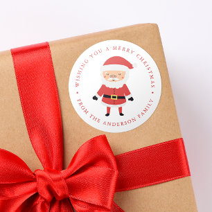 Winter Friends Santa Claus Holiday Ronde Sticker