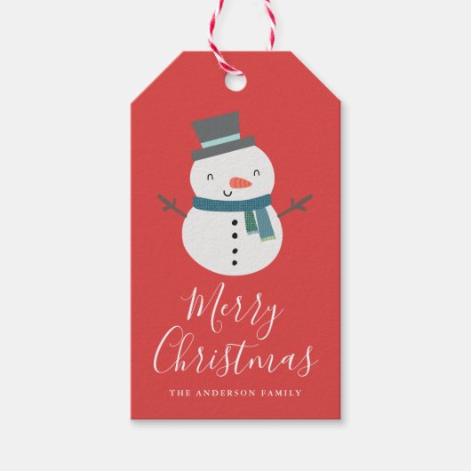 Winter Friends | Snowman Holiday Cadeaulabel (Voorkant)