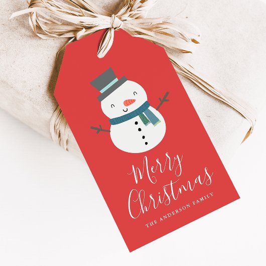 Winter Friends | Snowman Holiday Cadeaulabel
