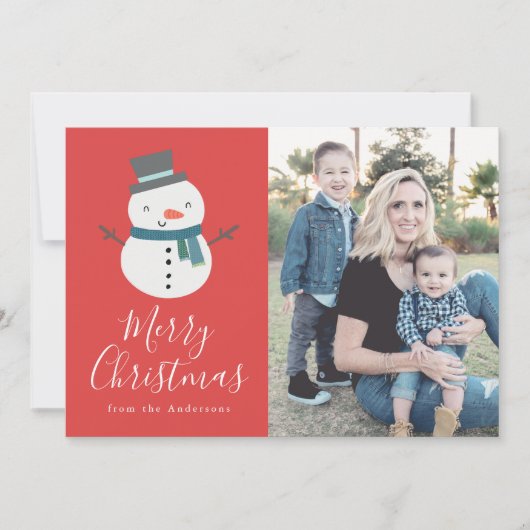 Winter Friends | Snowman Holiday-fotokaart Feestdagenkaart (Voorkant)