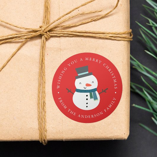 Winter Friends | Snowman Holiday Ronde Sticker