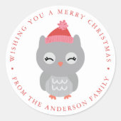 Winter Friends | Vakantia Owl Ronde Sticker (Voorkant)