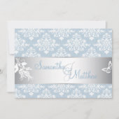 Winter Frost Damask Wedding Kaart (Voorkant)