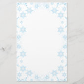 Winter Frost Ice Crystal Borders Kerstbrief Briefpapier (Voorkant)